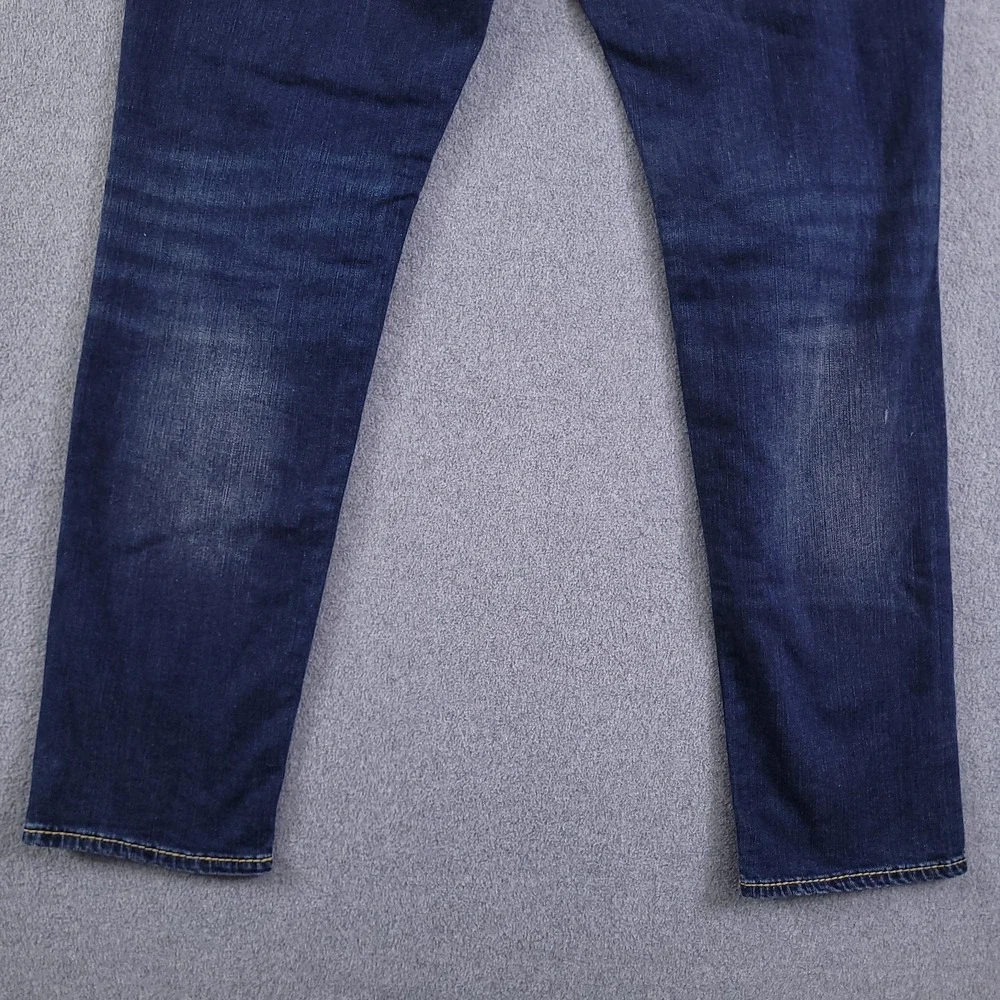 True Religion Jeans Mens 38x34 Geno Relaxed Slim Rope Stitch Blue Fade